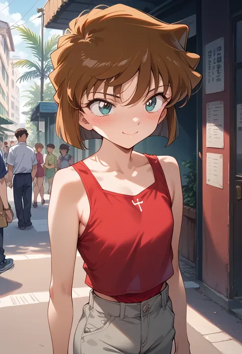 masterpiece,high resolution,highest quality,8k(detective conan,ai haibara) (7-year-old girl,,flat chest,short,brown hair,short h...