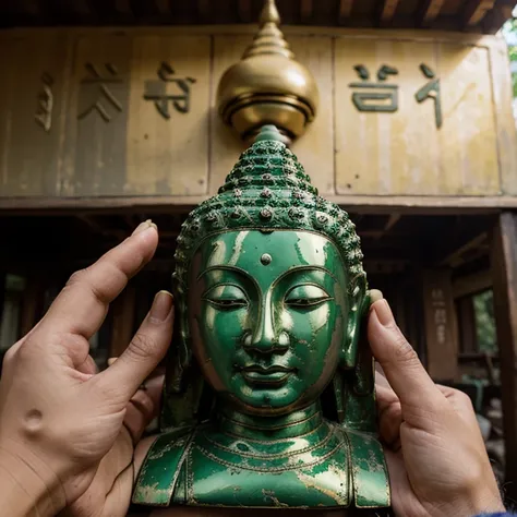   The ancient Phra Chaiwat, made of green rust bronze, is a small Buddha image from the middle to late Ayutthaya period. Its construction lifespan is approximately 300-400 years or more. In ancient times, long ago, warlord warriors , general ,The generals ...