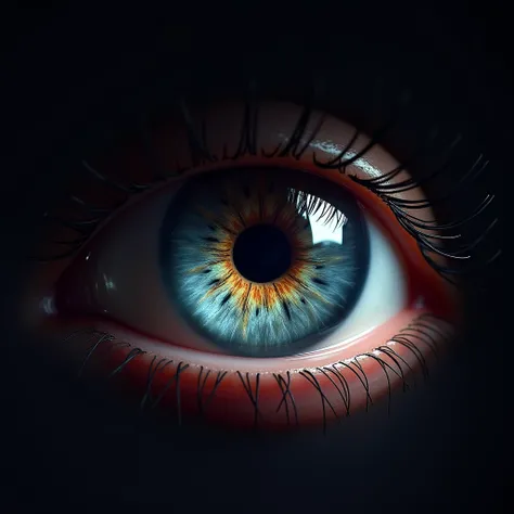 a detailed eye, beautiful eye, hyperrealistic eye, highly detailed iris and pupil, extreme closeup of an eye, photorealistic eye, 8k, ultra high definition, best quality, masterpiece, realistic lighting, dramatic lighting, volumetric lighting, cinematic li...