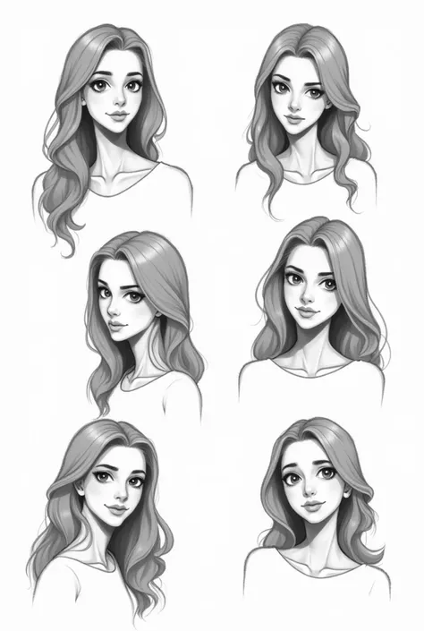 sketches of a woman with different facial expressions, a manga drawing inspired by senior character artist, trending on deviantart, academic art, girl sketch, unrealistic character concept, sketches, loose pencil sketch, different poses, multiple poses, ca...