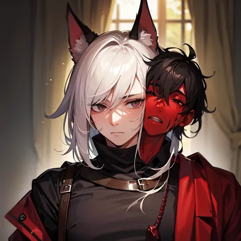 A 21 year old man with a bloody face and dog ears 