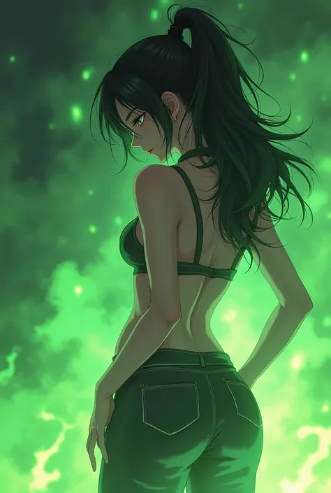 anime woman farting green gas