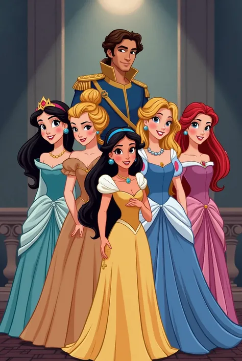 Can you help me create an image with 5 princesses and 5 princes of the modern age 