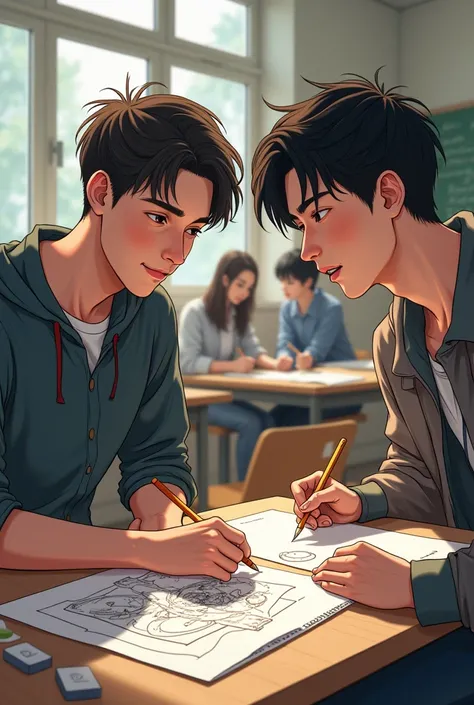 A person at school Gay man With a friend SCP 1008 Drawing manga and me from Japan Talking in the Ivan