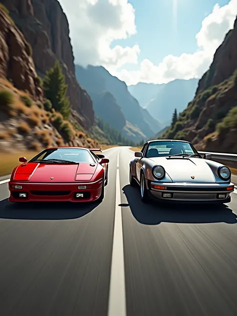 one Lamborghini Diablo and Porsche 911 Turbo 