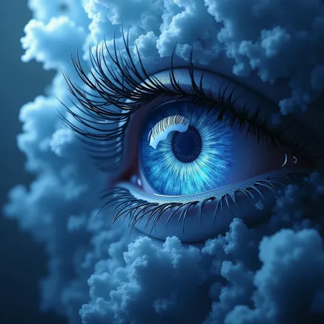 (masterpiece, top quality, best quality, official art, beautiful and aesthetic: 1.2), (1 eye), extremely detailed, (fractal art: 1.3), blue smoke, most detailed GhostMix