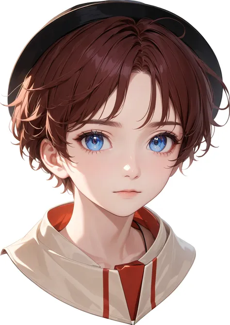 [core concept] a realistic portrait of an anime-inspired young man wearing a porkpie hat.

[character description] the subject i...