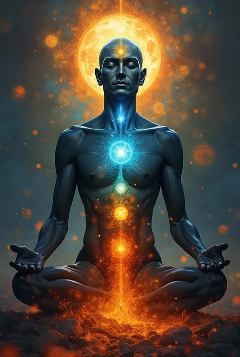 create a picture of mans spiritual anatomy with his chakras
