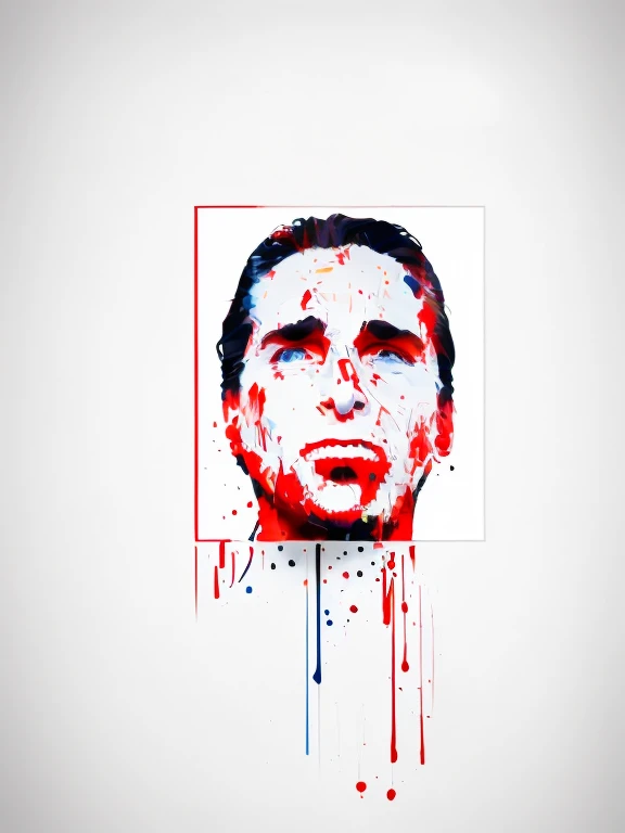 angry man with blood on his face and white background, in American Psycho, Patrick Bateman), American Psycho, Patrick Bateman, psychopath face, in American Psycho ( 1 9 9 9 ), in American Psycho (1999), jerma985, play 9 8 5, looks like Jerma985, brutal cle...