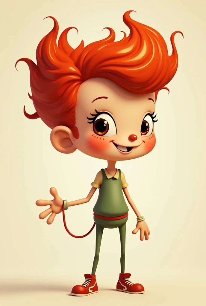 Create a simple Rubber Hose style redhead character without a very elaborate background 
