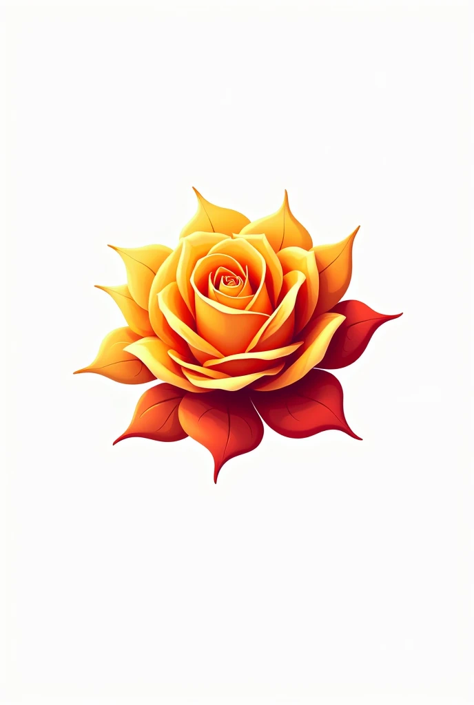 Make a jewelry logo with yellow red and white color , with a rose