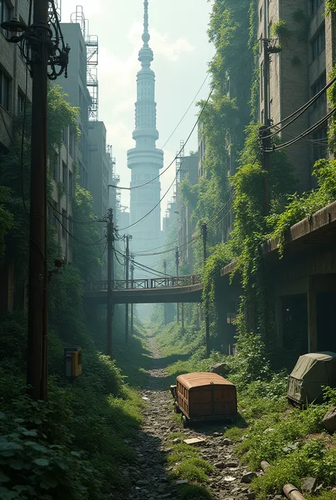 Could you generate an image of what Tokyo would look like abandoned for 300 years? 
