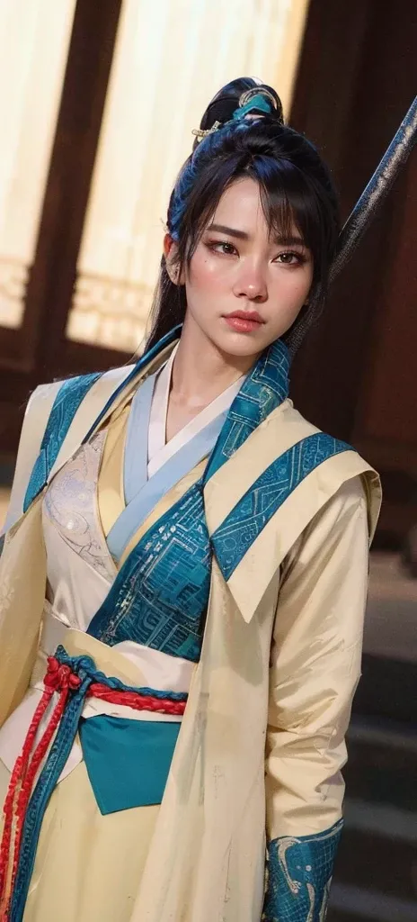 wuxia, Chinese clothes, hourglass figure, large breasts, big hips, masterpiece, best quality, ultra detailed, realistic