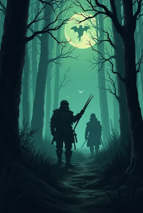 Create 100 armed soldiers in a forest hunting boggarts at night