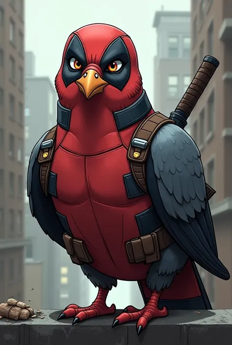  Um pombo deadpool