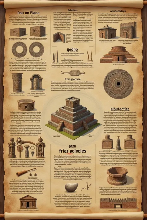 informative poster for students of the cultural heritage of Peru Chavín archaeological site 