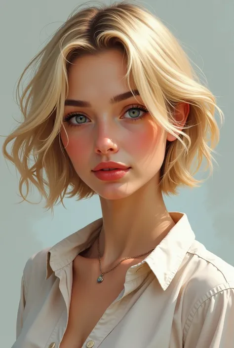 Woman White 35 years old short blond hair  short beco art