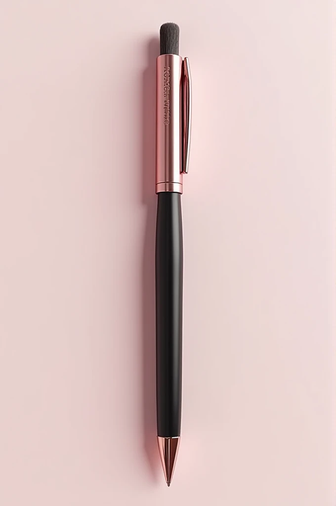 Create a ball pen and in the top of the ballpen is makeup theres highlighter, blush, eyebrow, and lipstick  and in top of the ball pen theres a cover and its covering the makeups its like two use and make it more realistic makes sure its a ballpen with mak...