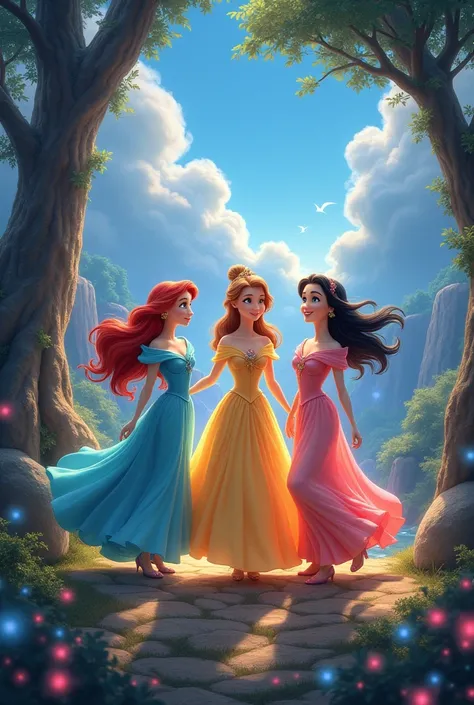 Background where the Disney princesses are animated for photomontage something wonderful impressive unique 