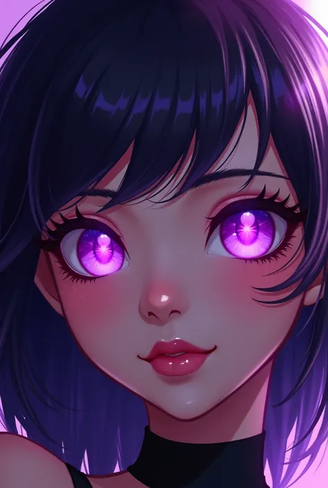 a close up of a woman in costume with black purple hair and ((bright lilac eyes)), Lois van Baarle e Rossdraws, artgerm and lois van baarle, artgerm e rossdraws, vibrant rossdraws cartoon, beautiful elf, ross tran style, Ross Draws 2. 5, inspired by Ross T...