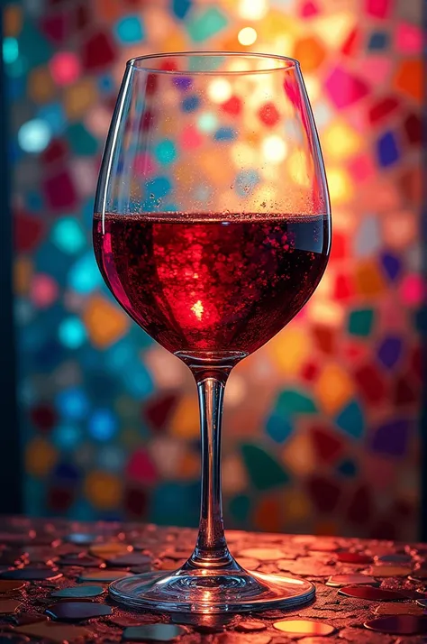 A mosaic-style wine advertisement
