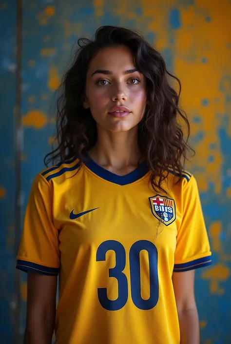 seraphine of league of legeds with a shirt of boca juniors
