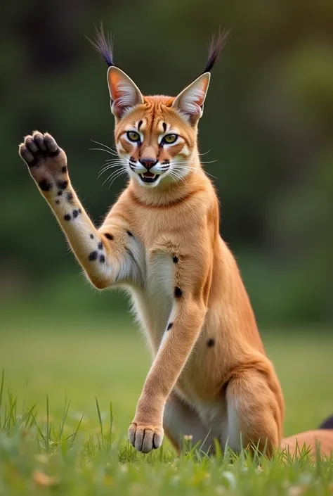 a caracal dancing
