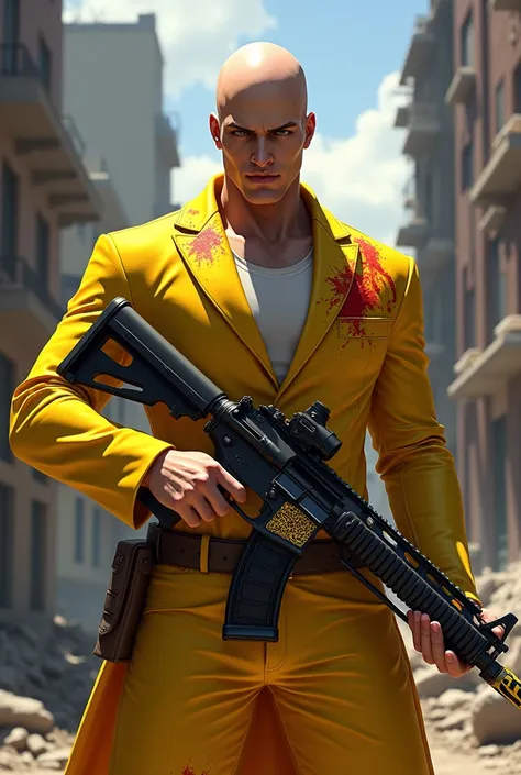 Saitama in a bloody yellow suit、Free Fire&#39;s evolved weapon MP40 Cobra 