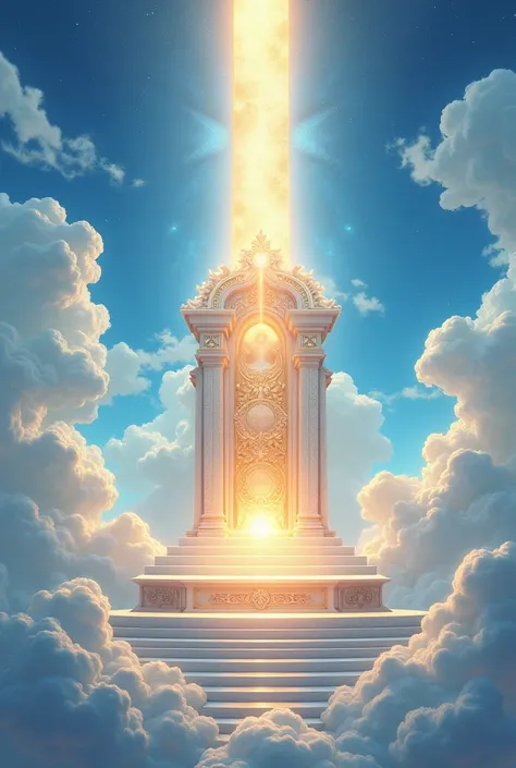 altar in heaven  clouds sky  banner shine orange 