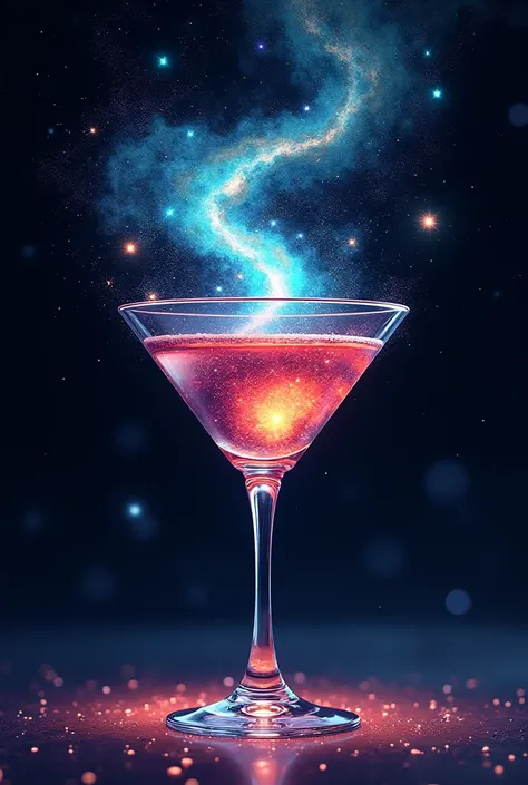 Martini glass background combined with animating galaxies inspired by cuphead 