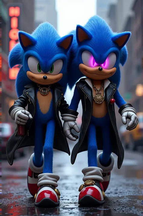 SWAG SONIC AND BOMB FROM ANGRY BIRDS COOL COMING SONICS EYES ARE GLOWING PURPLE ON THE STREET MAFIA ARE COOL SUPER THEY ARE WALKING AND SMOKING