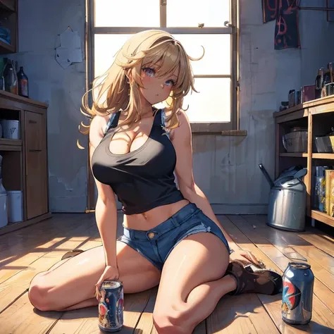 Anime Kawaii sexy Perfect Slim sensual body large breast and huge thighs, An intricate and highly detailed illustration of anime (Young girl)  (best qualityer, work of art) ((1 girl)), ((única Woman)), Woman, Thick, big cleavage, Jumpy, hot head, melhorar,...