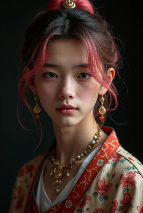 best qualityer, work of art, high resolution, 1 boy,chinese dress,hair ornament,necklase, jewerly,cos bonito,about_cos, Tyndall effect,photorrealistic, dark studio, rim lighting, two tone lighting,(highly detailed skin:1.2), 8k uhd, dslr, soft lighting, hi...