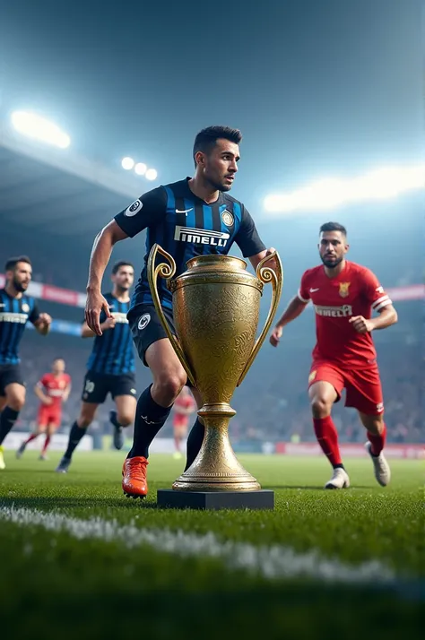 Create me a final image of the Madrid Cup, inter FC vs real sociedad 