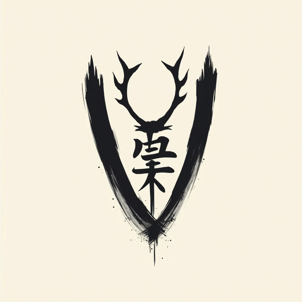 

"Design a classic logo that embodies samurai culture by using a stylized V formed by a katanas blade and sheath, symbolizing precision and strength. The V could also incorporate elements of a samurai helmet (Kabuto) or be rendered in bold Japanese callig...