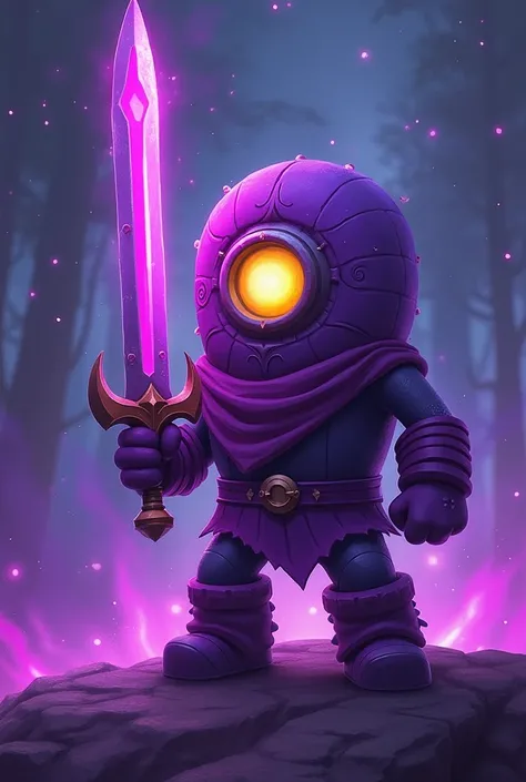 MINION WITH PURPLE AURA COOL with purple glitch sword long ffighting WITH moon lord with terraria