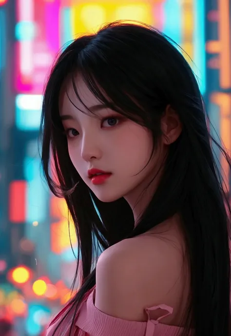 masterpiece, ultra details, best quality, 1 sexy korean girl, masterpiece, ultra details, best quality, black long straight hair, 