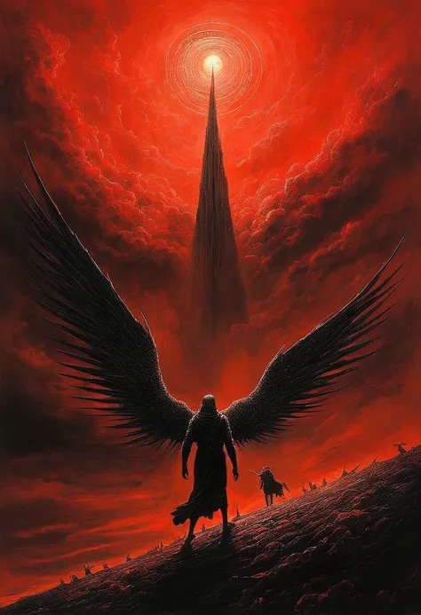 Mythical creatures, author：Zdzislaw Beksiński、Angel、Holy War、Big eye in the sky、Red/Black,