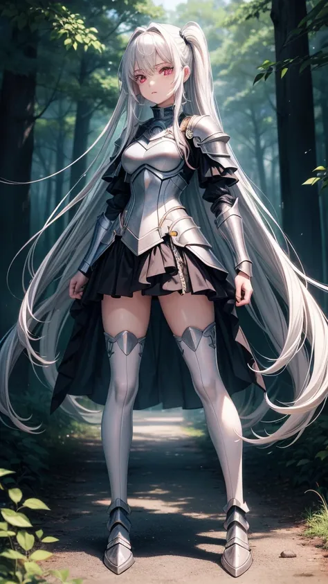 アニメ, 15 year old girl, {face perfect}, {long white hair}, {[dark red eyes]}, {asymmetrical eyes}, {perfect nose}, {visible lips}, {full body 5.0}, {silver armor 1.6 complete}, {at a forest}

{8k image}, {128k ultra resolution}, {ultra quality 128k}, {128k ...