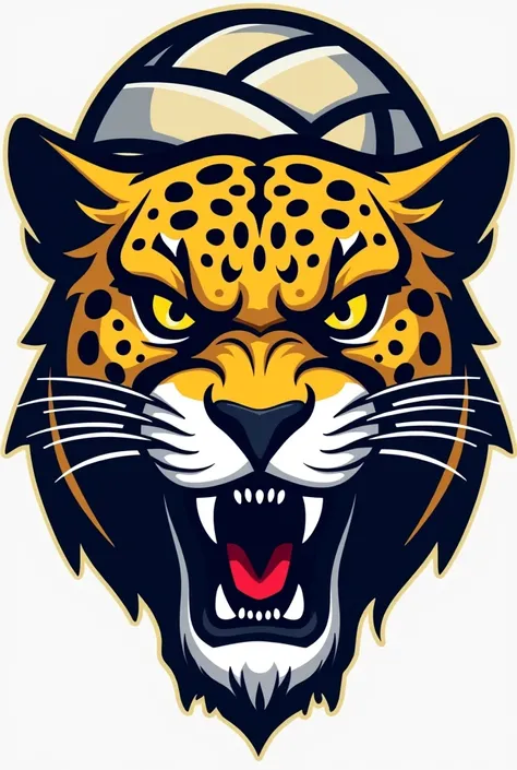 Leopard themed volleyball team crest