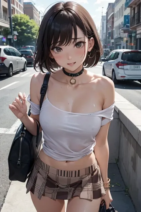 No sleeve,Sweaty,A perfect smile,Browsing Caution,​(Highest quality, 8k, masterpiece:1.3,beautiful girl), (masterpiece:1.3, Highest quality, Ultra-high resolution, Very detailed), (Perfect Anatomy, Anatomically correct, Very detailedな肌), Cute and symmetric...