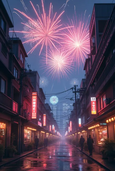 landscape　Tokyo　Streetscape　Night view　Fantasy　firework　No people needed