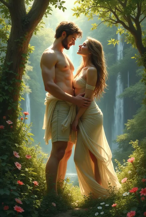 Eve and Adam in the Garden of Eden