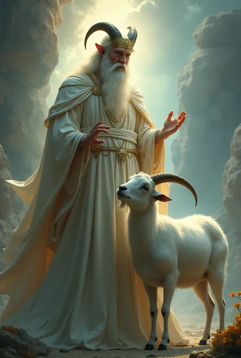 Make a picture of god with a goat