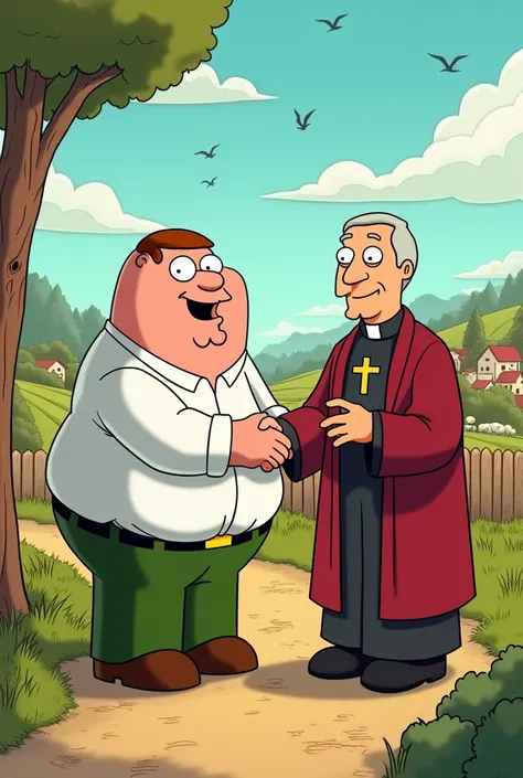 Peter Griffin greeting Marcellin Champagnat

