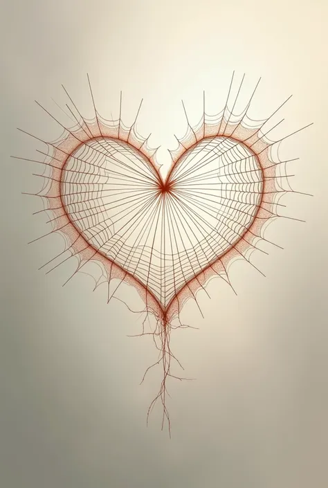 Spider web and heart design wallpaper 
