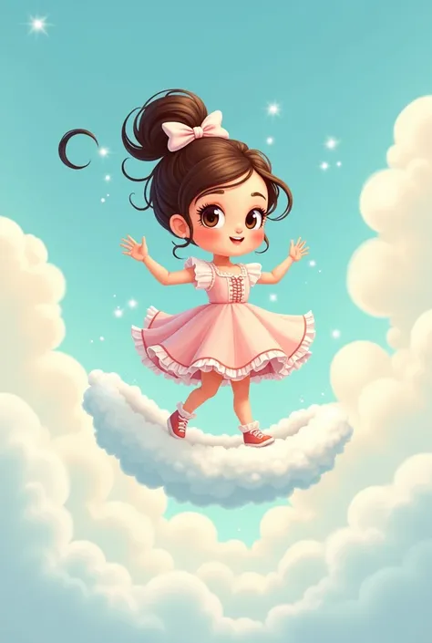 Prissy girl cartoon cloud walking 