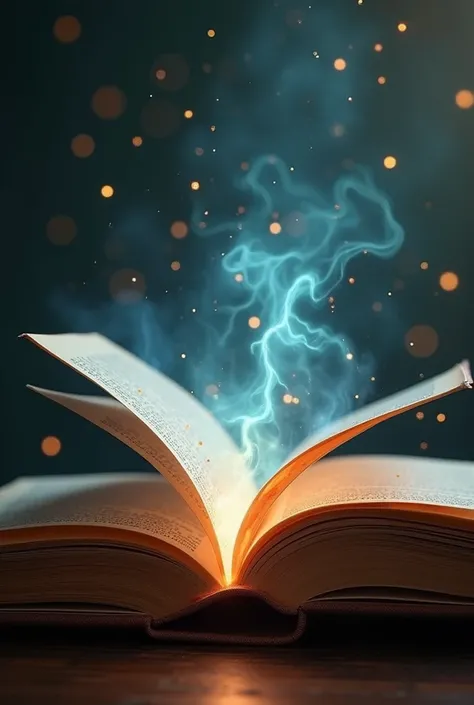 A book opened in half and from inside comes a magical story