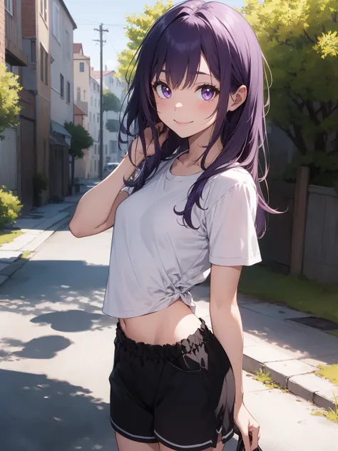 (extremely detailed CG unity 8k wallpaper),(masterpiece),(best quality),(ultra-detailed),(best illustration),(best shadow),1girl, solo, purple eyes, looking at viewer, long hair, closed mouth, purple hair, bangs, outdoors, sidelocks, pale skin, no pupils, ...