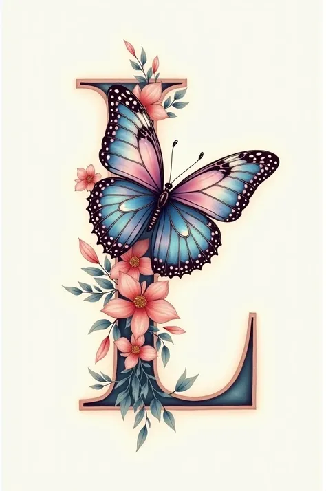 Butterfly tattoo on letter L